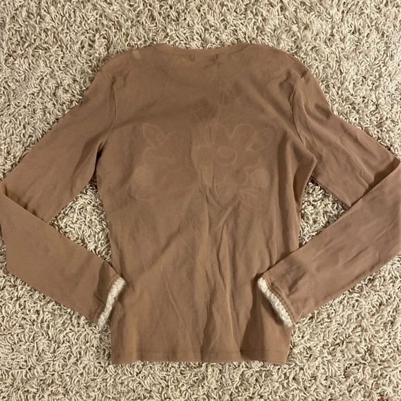 Sisley made In Italy nude long sleeve top size S-M - Picture 5 of 6